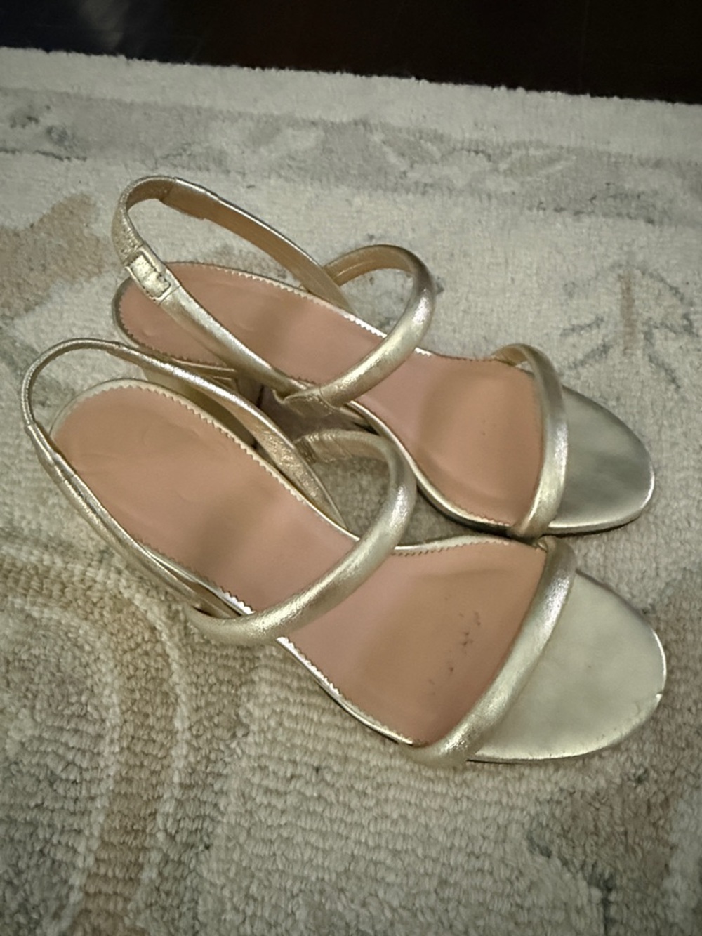 J. Crew Women’s Gold Strappy Slingback Sandals